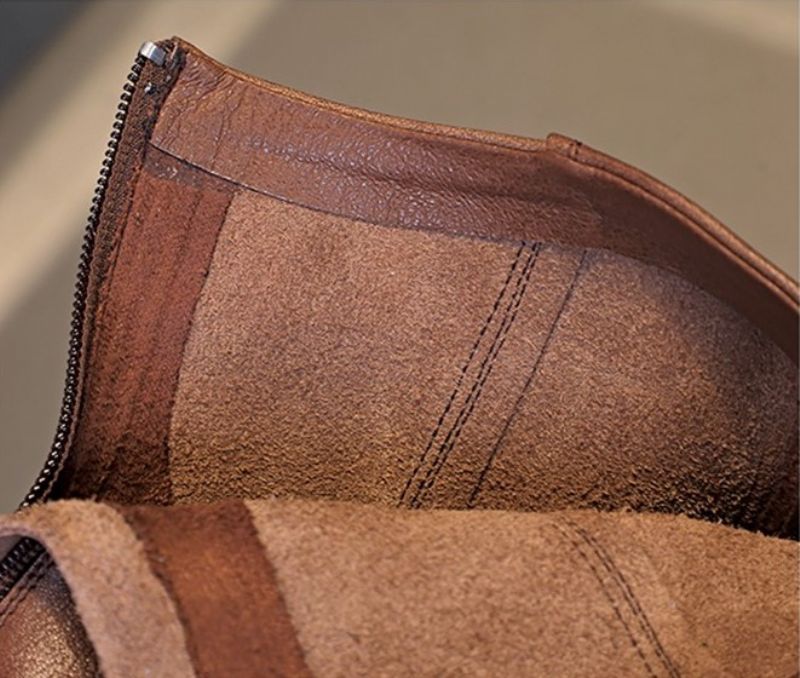 Azua Dames Leather Boots - Bruin Bont