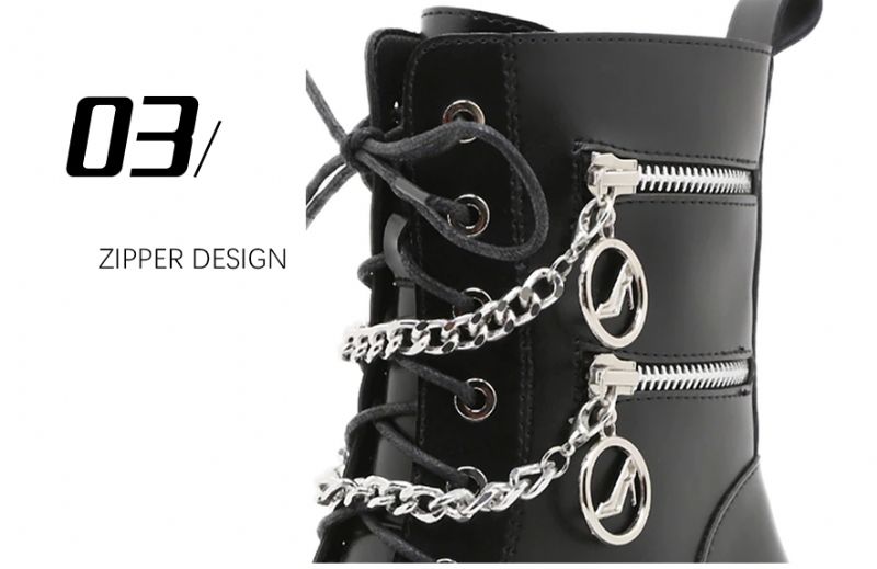 Azumi Dames Platform Halfhoge Laarzen - Zwart