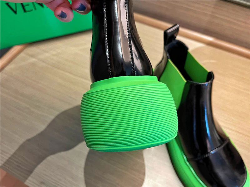 Bahiti Dames Winter Elastische Band Laarsjes - Groen Zonder Bont