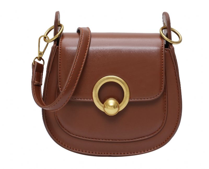 Baldez Handtas Voor Dames Effen Kleur Mode Leren Tassen - Bruin