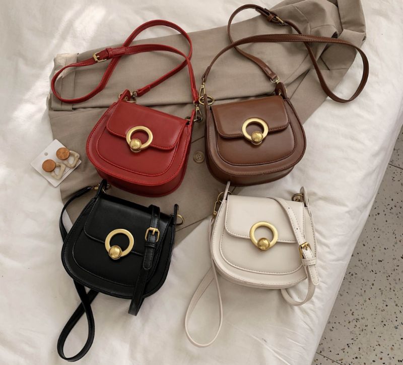 Baldez Handtas Voor Dames Effen Kleur Mode Leren Tassen - Bruin