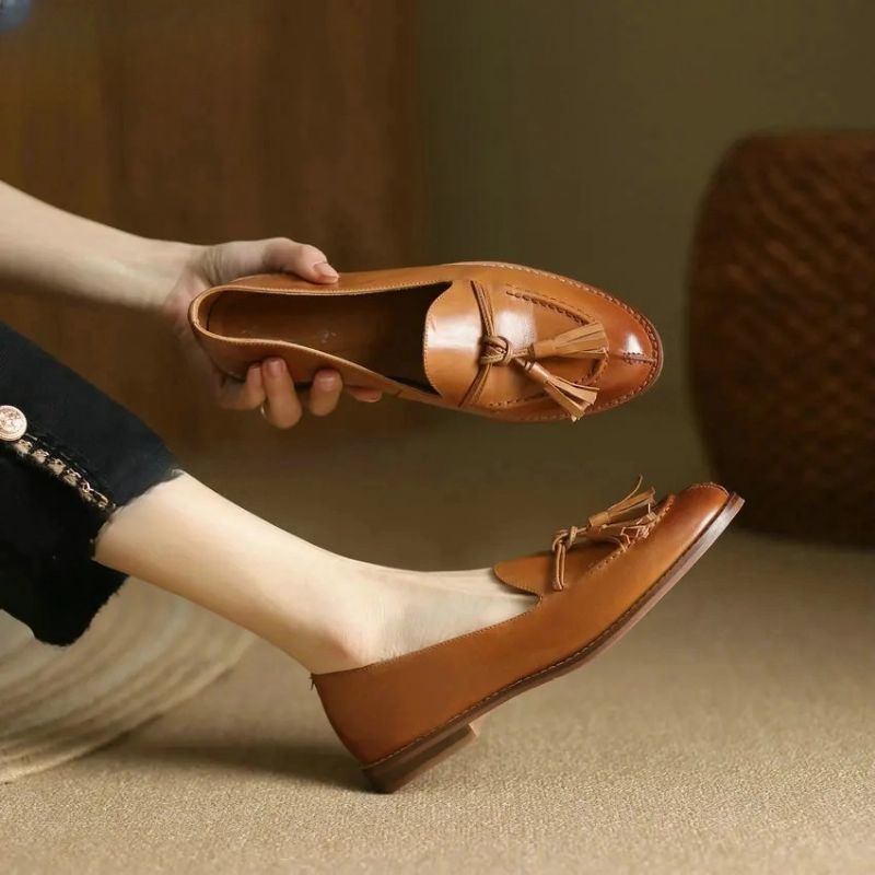 Barbara Dames Casual Platte Schoenen Loafers - Zwart