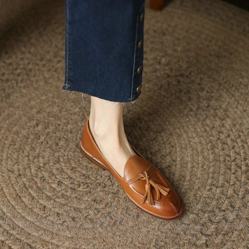 Barbara Dames Casual Platte Schoenen Loafers - Zwart
