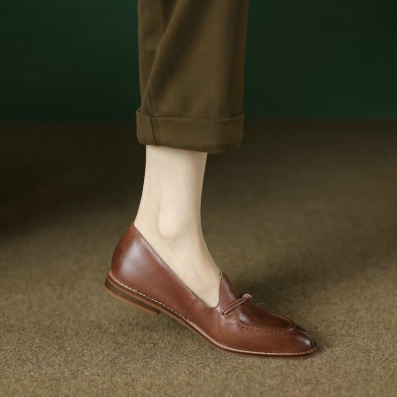Barbara Dames Casual Platte Schoenen Loafers - Zwart