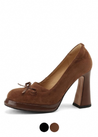 Barbara Dames Leren Hoge Hakken Platform Pumps