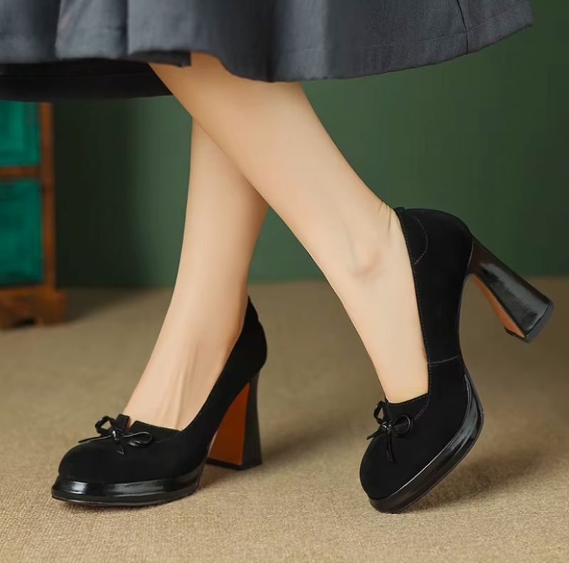 Barbara Dames Leren Hoge Hakken Platform Pumps - Bruin