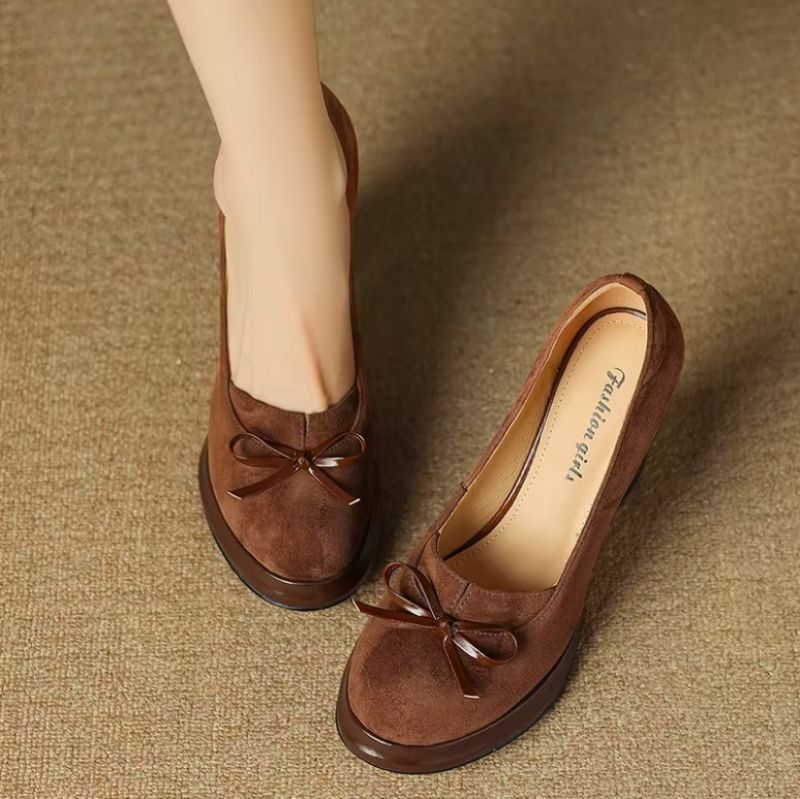 Barbara Dames Leren Hoge Hakken Platform Pumps - Bruin