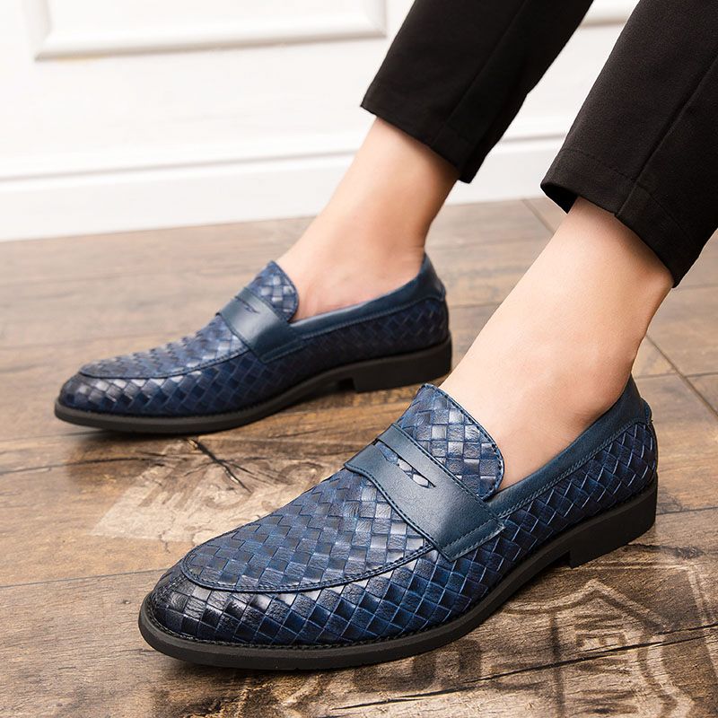 Barot Heren Loafers Dress Schoenen - Blauw