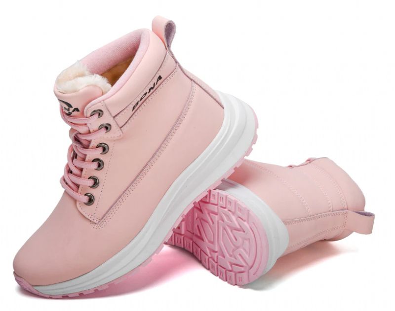 Basilio Dames Hoogwaardige Pluche Warme Sneaker - Roze