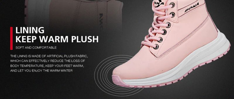 Basilio Dames Hoogwaardige Pluche Warme Sneaker - Roze