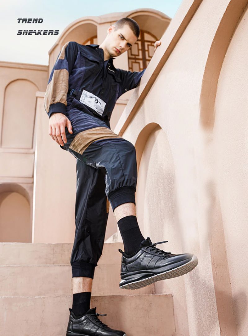 Basten Heren Casual Sneakers - Zwart