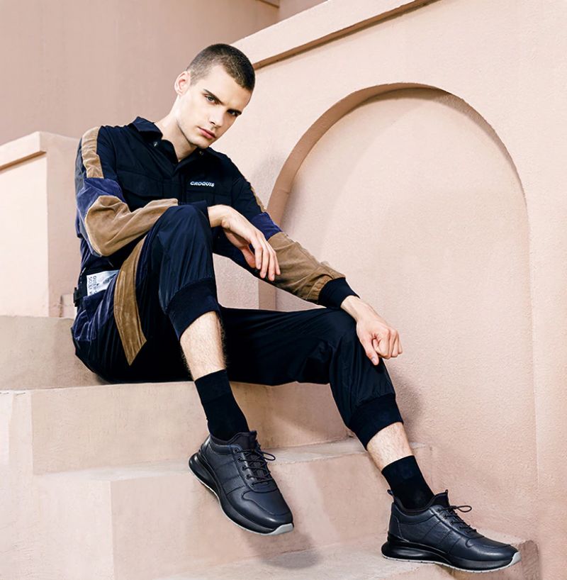 Basten Heren Casual Sneakers - Zwart