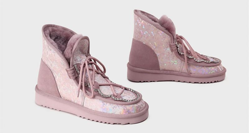 Beata Dames Winter Warme Outdoor Casual Enkellaarsjes - Roze