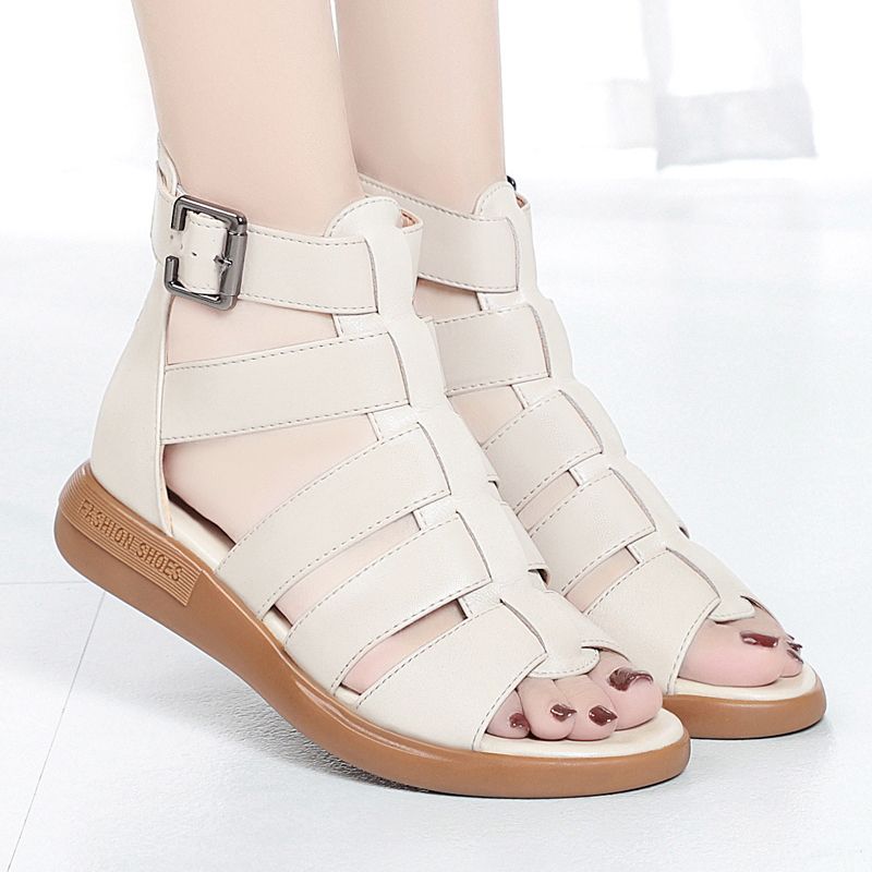 Beatriz Dames Zomer Romeinse Stijl Sandalen - Zwart
