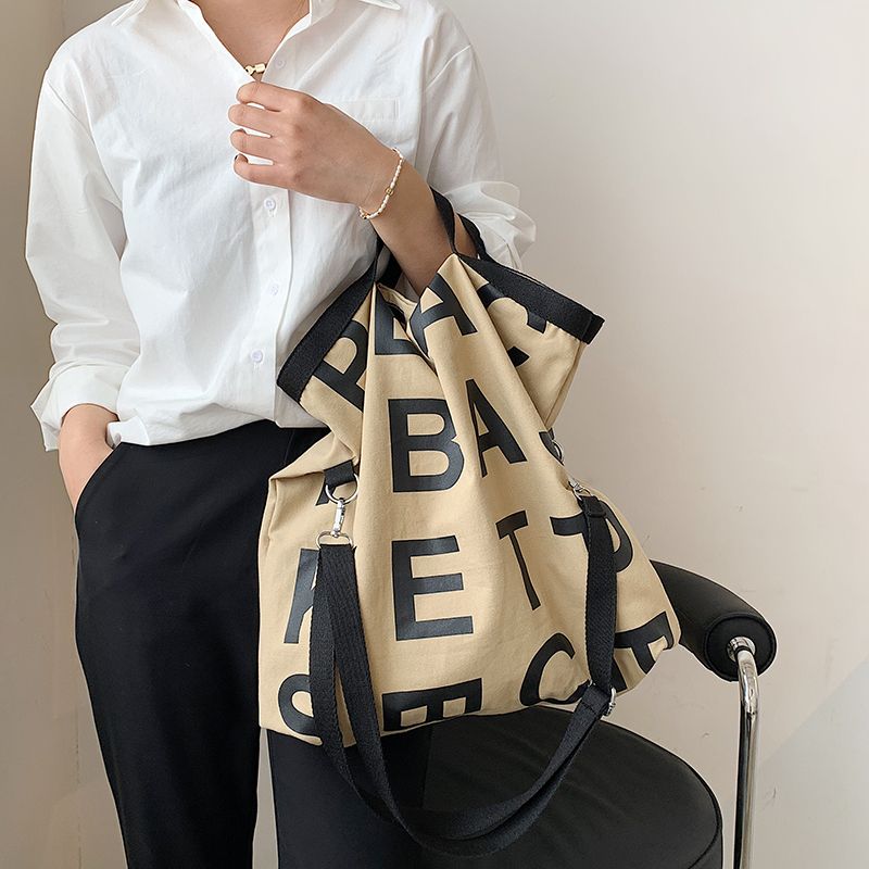 Belya Dames Canvas Schouder Handtas - Wit