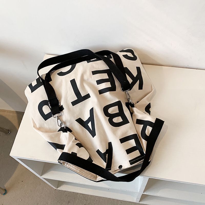Belya Dames Canvas Schouder Handtas - Wit
