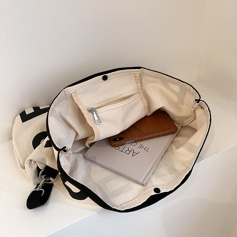 Belya Dames Canvas Schouder Handtas - Wit