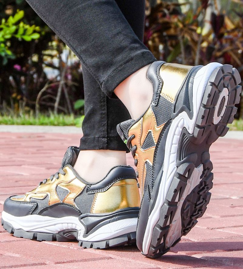 Benia Dames Hoogwaardige Chunky Sneaker - Goud