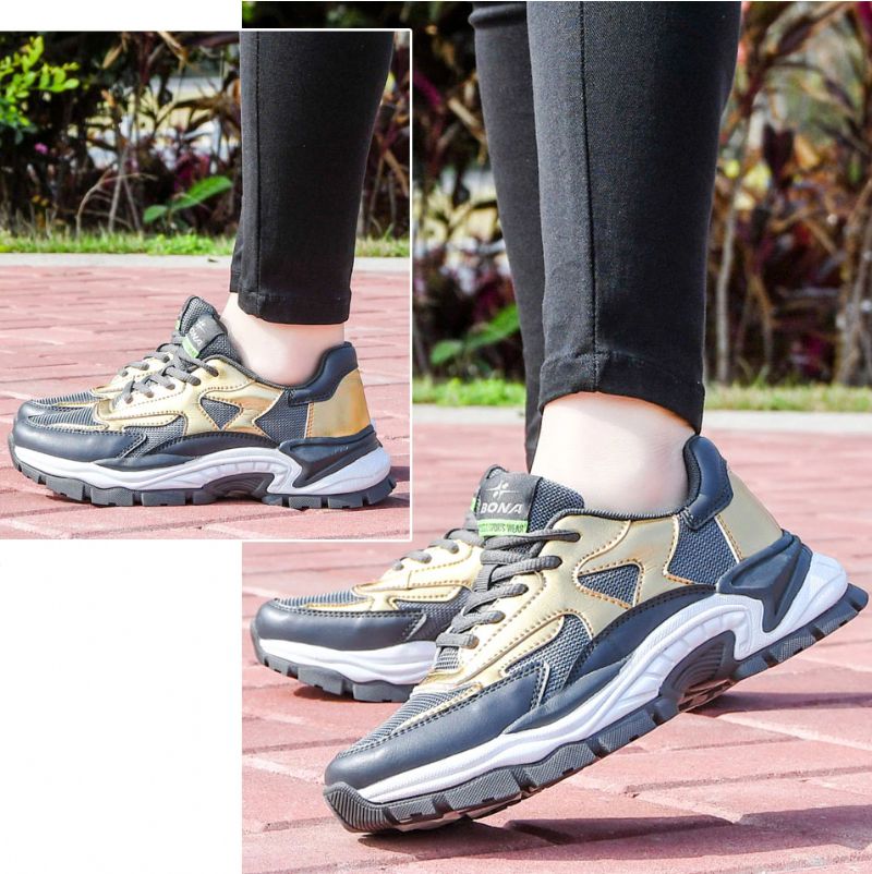 Benia Dames Hoogwaardige Chunky Sneaker - Goud