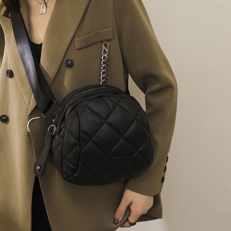 Benia Dames Kleine Gewatteerde Leren Handtas - Bruin