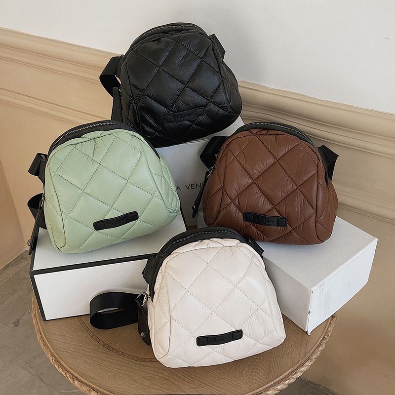 Benia Dames Kleine Gewatteerde Leren Handtas - Bruin