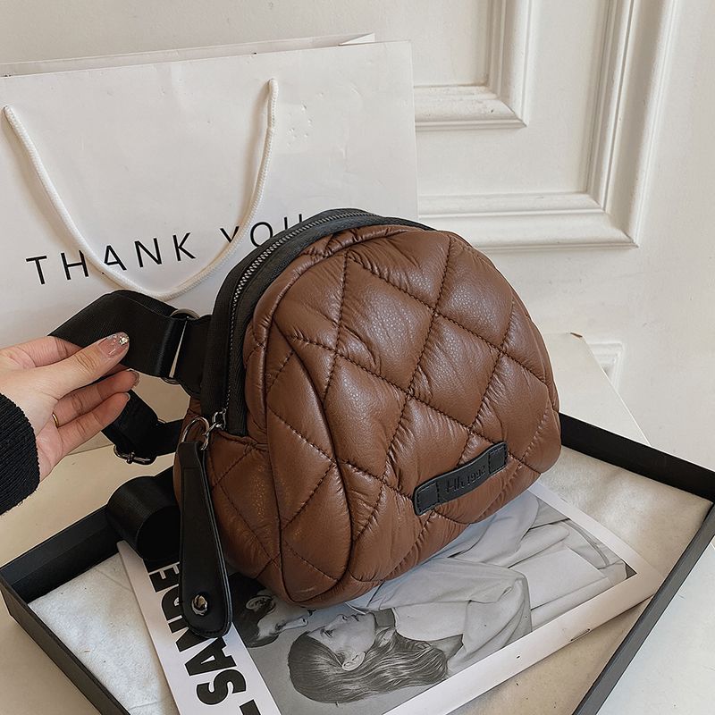 Benia Dames Kleine Gewatteerde Leren Handtas - Bruin