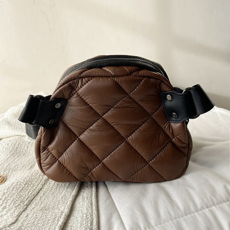 Benia Dames Kleine Gewatteerde Leren Handtas - Bruin