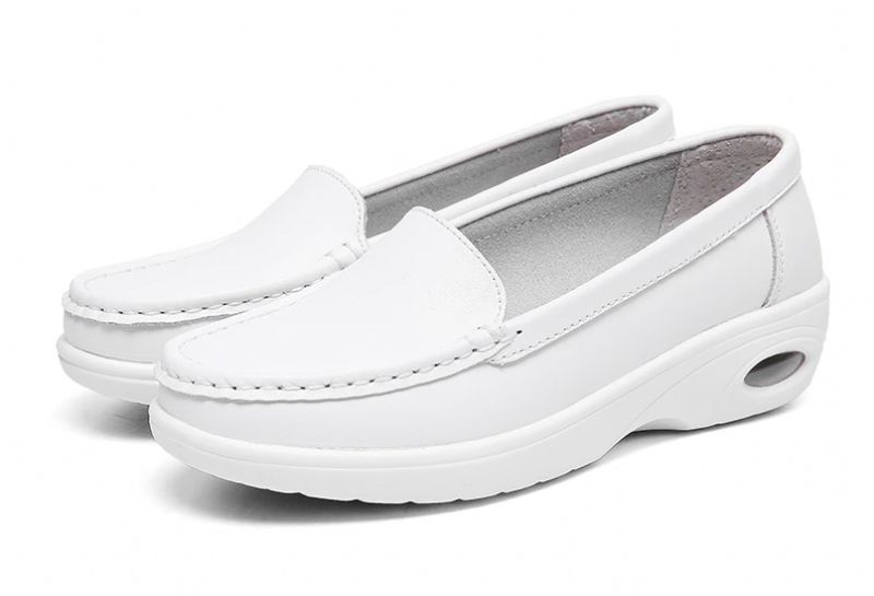 Berta Dames Comfortabele Ademende Loafer Schoenen - Wit