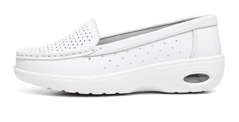 Berta Dames Comfortabele Ademende Loafer Schoenen - Wit