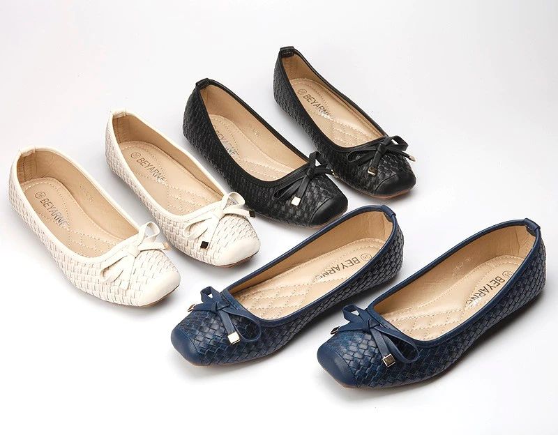 Betania Dames Platte Zachte Zolen Schoenen - Zwart
