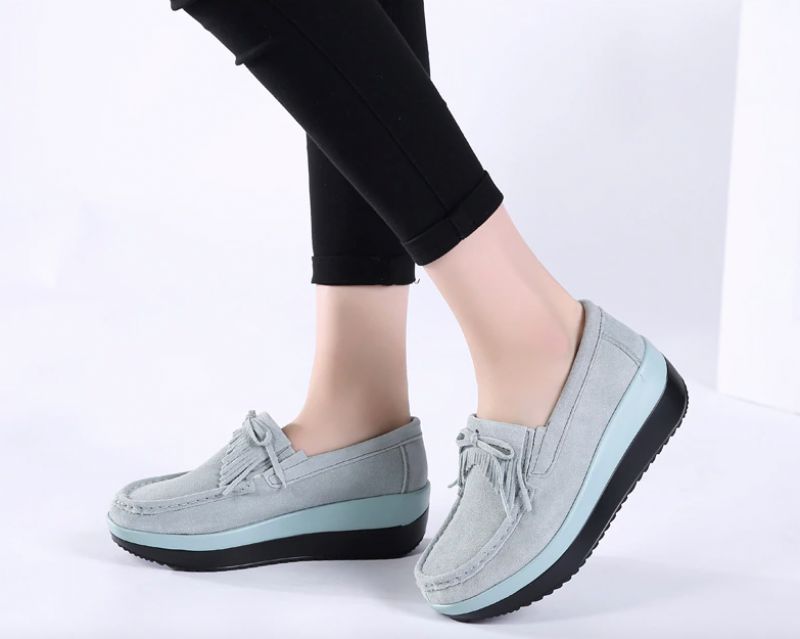 Beth M13 Dames Platform Schoenen - Kaki