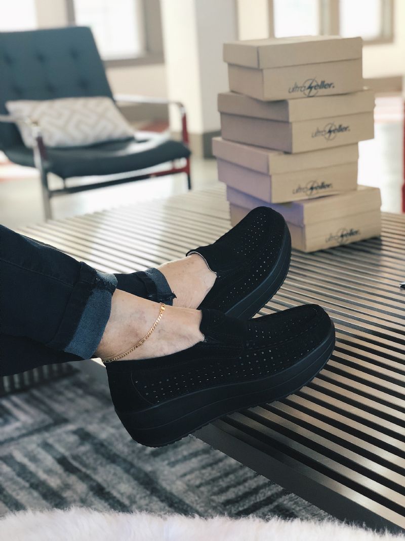 Beth M8 Dames Platform - Zwart Hol