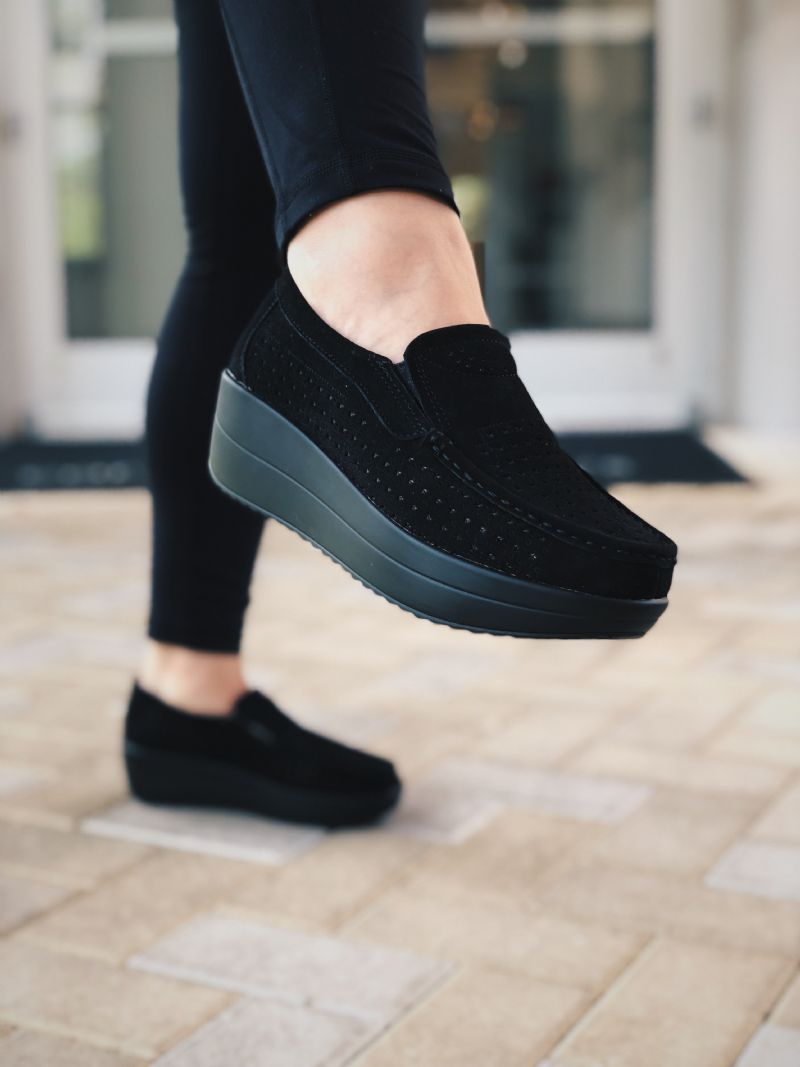 Beth M8 Dames Platform - Zwart Hol