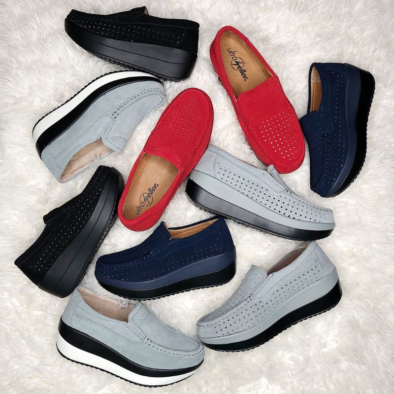 Beth M8 Dames Platform Rode Schoenen - Rood