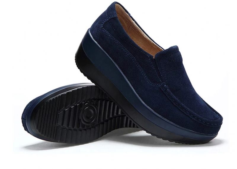 Beth M8 Dames Suède Platform Schoenen - Zwart Pluche