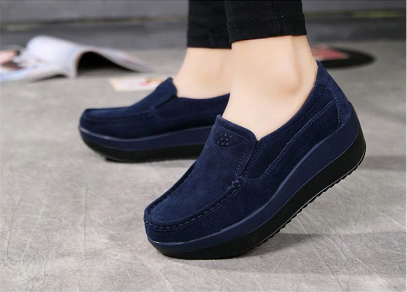 Beth M8 Dames Suède Platform Schoenen - Zwart Pluche