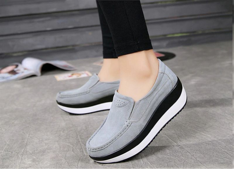 Beth M8 Dames Suède Platform Schoenen - Zwart Pluche