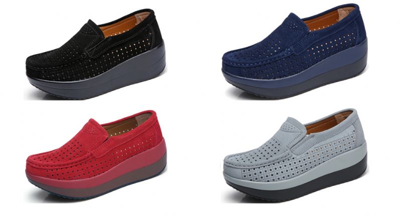Beth M8 Dames Zachte Platform Schoenen - Olie