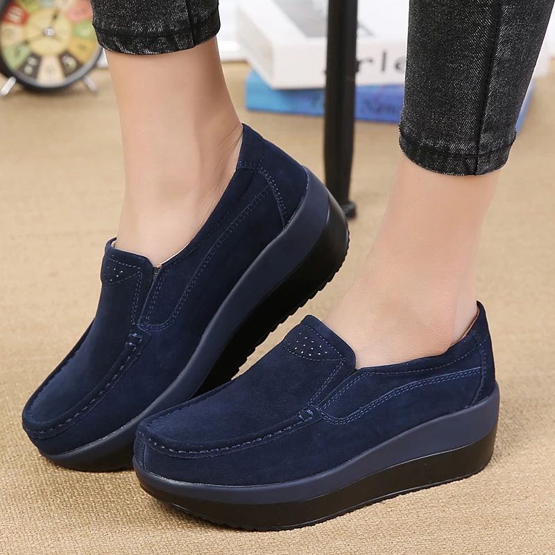 Beth M8 Dames Zachte Platform Schoenen - Olie