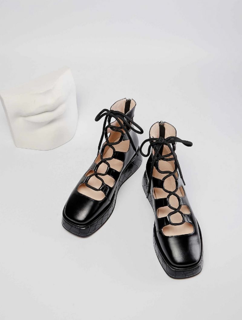 Betsey Dames Platform Zwarte Schoenen - Zwart