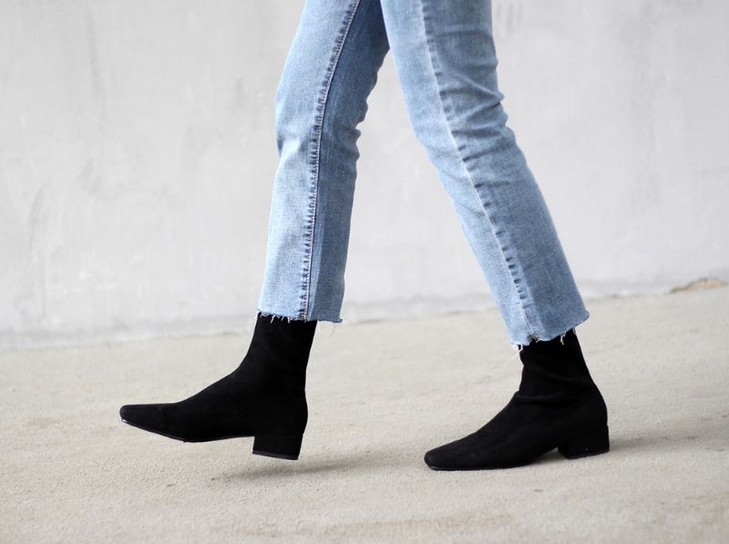 Bevin Dames Velvet Stretch Boots - khaki