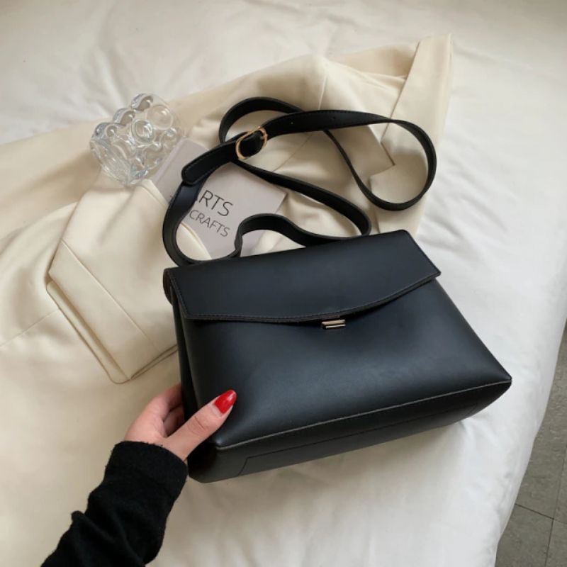 Bianco Dames Kleine Leren Crossbody Handtas - Zwart