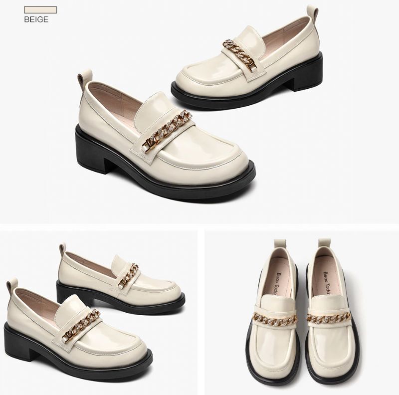 Bianco Dames Oxford Schoenen - Beige