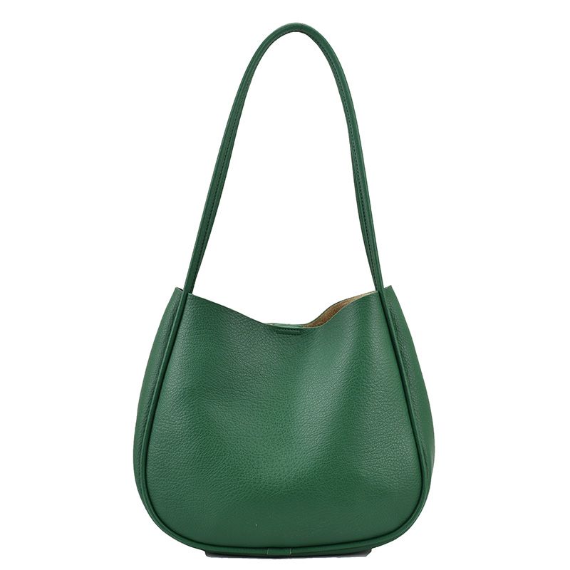 Bilin Dames Leren Bucket Shoulder Handtas - Groen