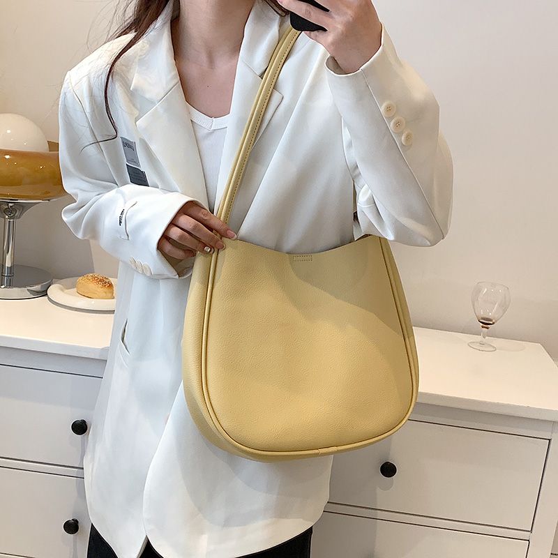 Bilin Dames Leren Bucket Shoulder Handtas - Groen