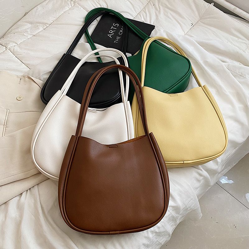 Bilin Dames Leren Bucket Shoulder Handtas - Groen