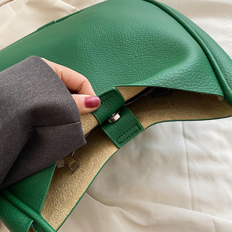 Bilin Dames Leren Bucket Shoulder Handtas - Groen
