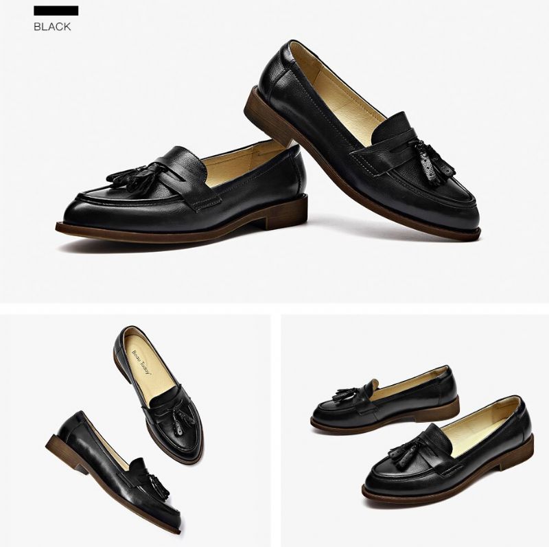 Billy Damesschoenen Met Leren Loafers - Zwart Kort Pluche