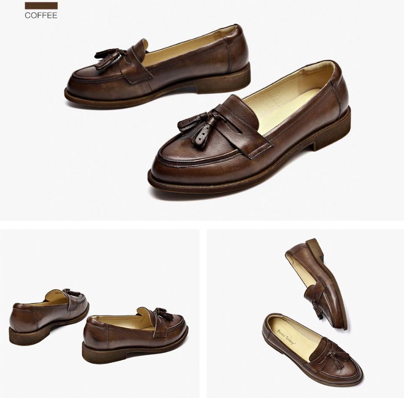 Billy Damesschoenen Met Leren Loafers - Zwart Kort Pluche