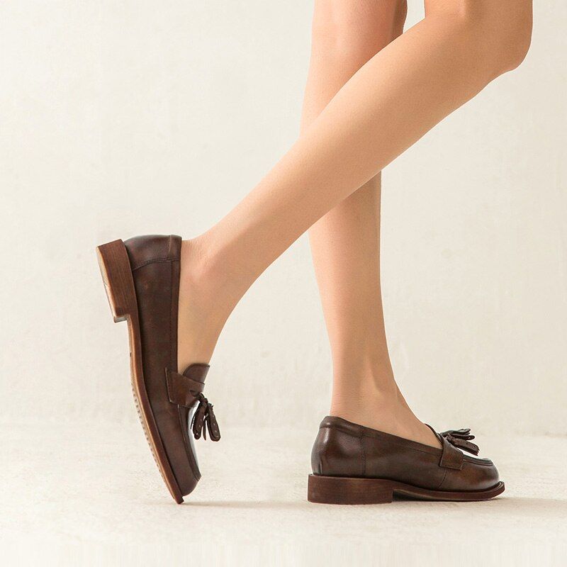 Billy Damesschoenen Met Leren Loafers - Zwart Kort Pluche